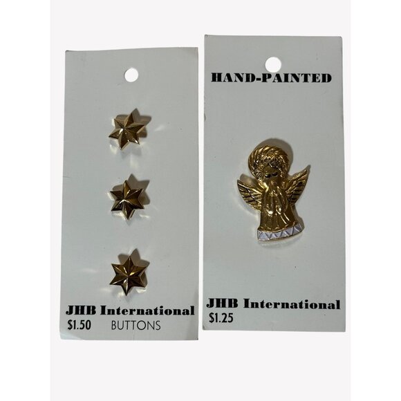 Vintage Hand Painted JHB International New Old Stock Christmas Buttons Lot - Picture 5 of 6